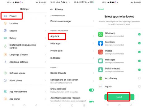  Cara  Mengunci  Galeri di Handphone OPPO dengan Fitur App 