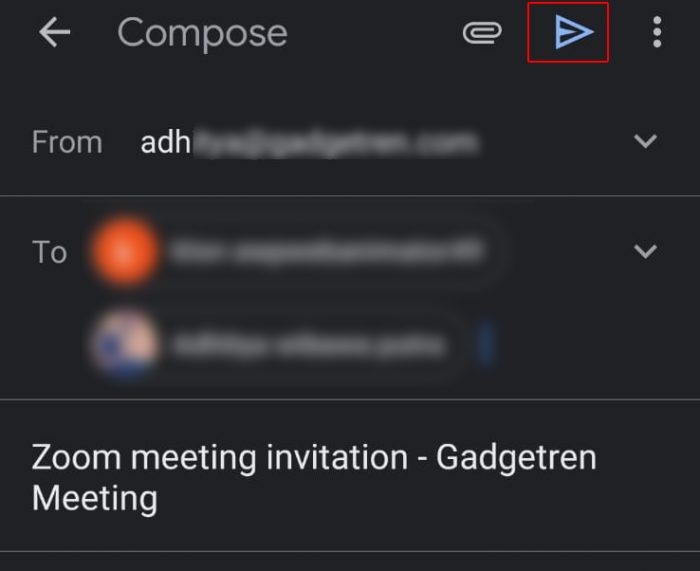 Schedule Zoom Meeting Handphone Invitation