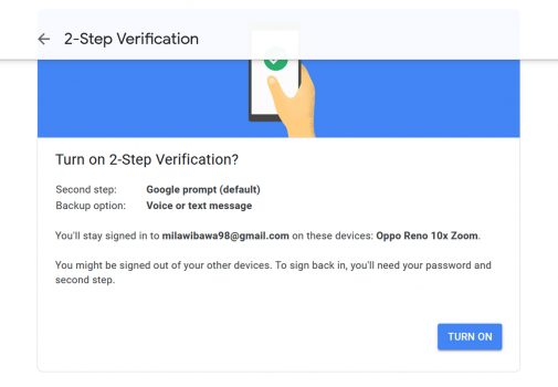 Two step verification enabled перевод