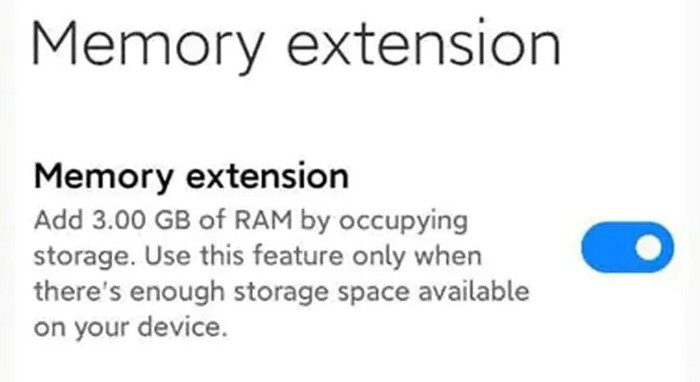 Memory Extension Xiaomi