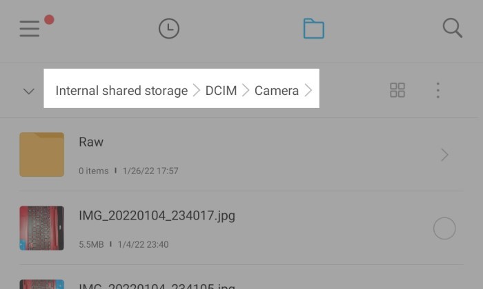 How to move camera photos to SD card - 1
