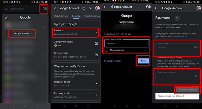 Cara Mengganti Password Email di Handphone Android dan iOS | Gadgetren