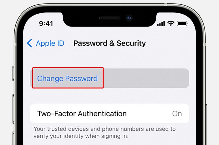 iCloud Change Passsword iPhone