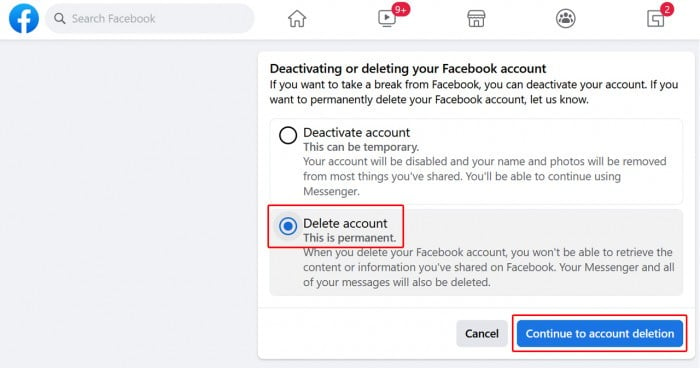 Hapus Akun Facebook Delete Page