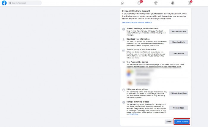 Hapus Akun Facebook Permanently Delete