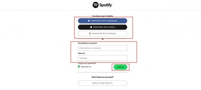 Spotify MyBackup Login - 2