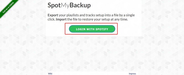 Spotify MyBackup Login