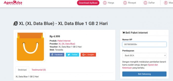 Data XL Blue-IsiPulsa