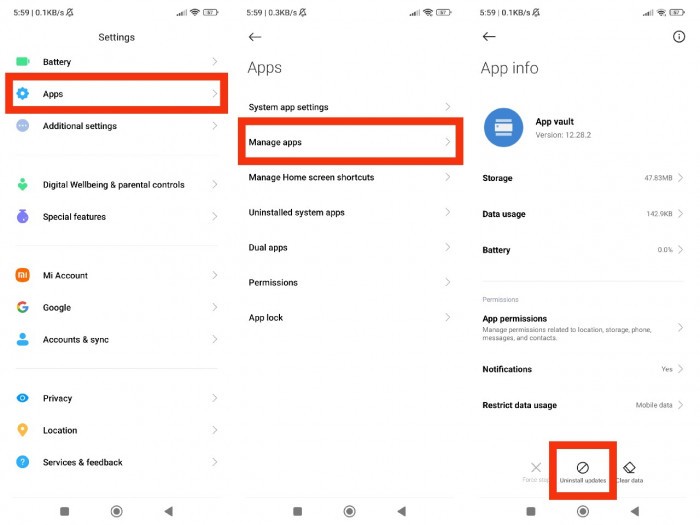 Cara Menghapus App Vault di Xiaomi