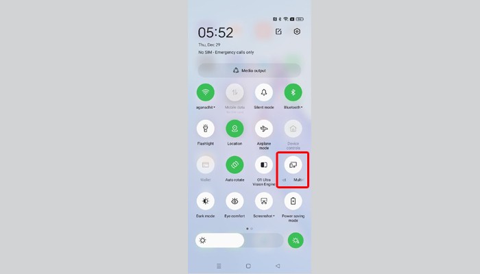 Multi Screen Connect - HP OPPO - Quick Settings