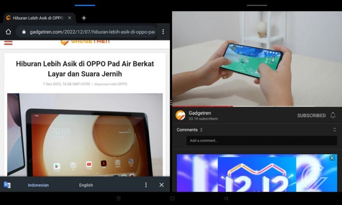 OPPO Pad Air - Split Screen App