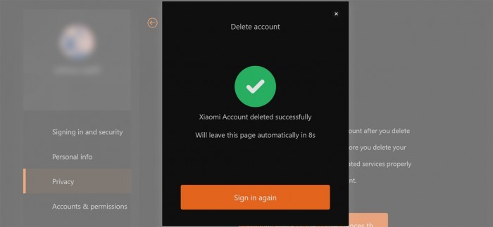 Xiaomi Delete Account - 4