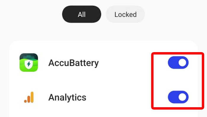 OPPO - App Lock aktif - 2