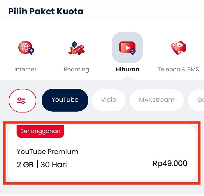 Paket Telkomsel YouTube Premium - 2