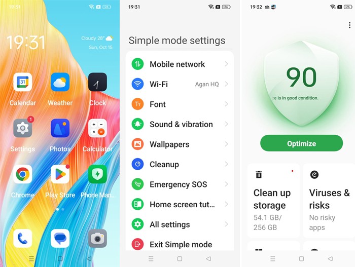 OPPO A98 5G - Simple Mode - UI