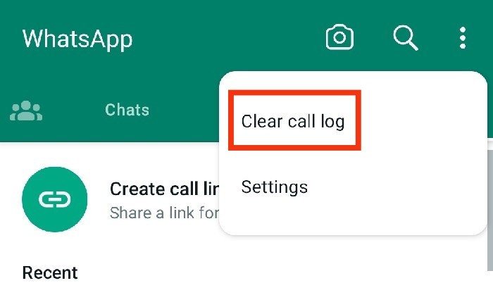 Cara Menghapus Riwayat Panggilan WhatsApp - 4