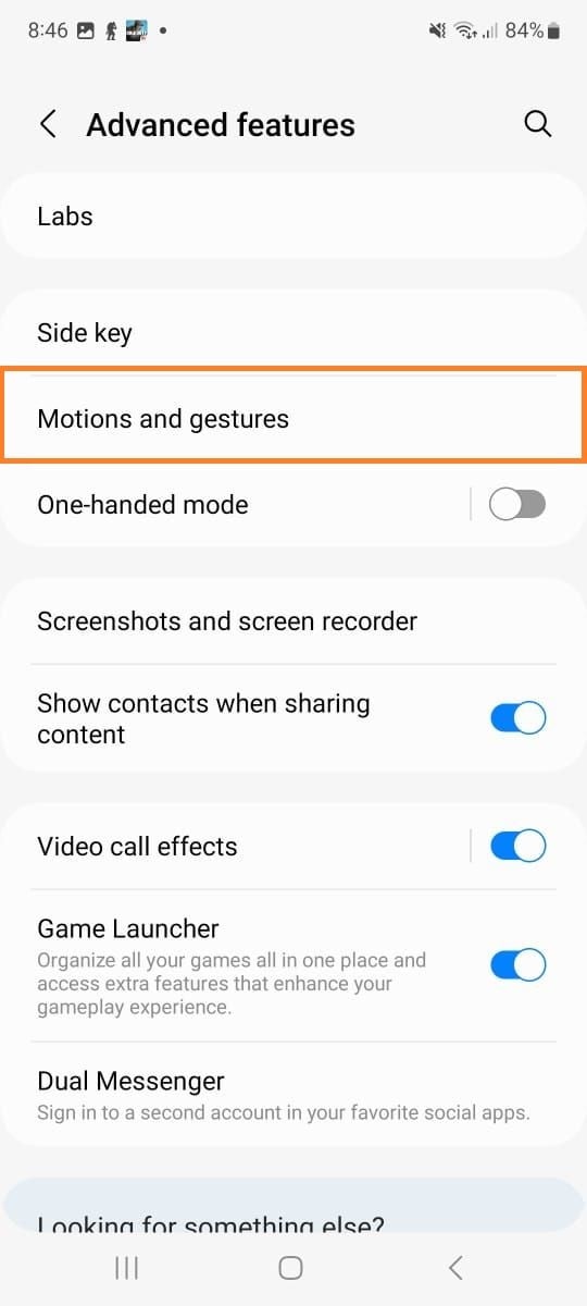 Samsung Galaxy M54 5G - Motion and gestures