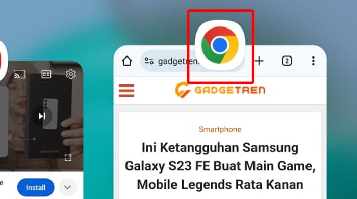 Samsung Galaxy M54 5G - Split Screen - Chrome Icon