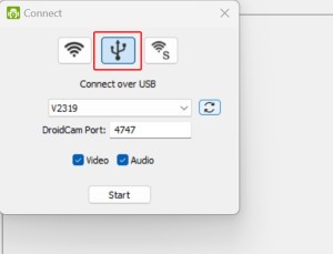 DroidCam - Konek USB - Aplikasi Client - 1