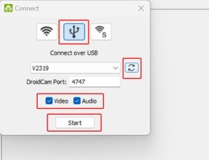 DroidCam - Konek USB - Aplikasi Client - 2