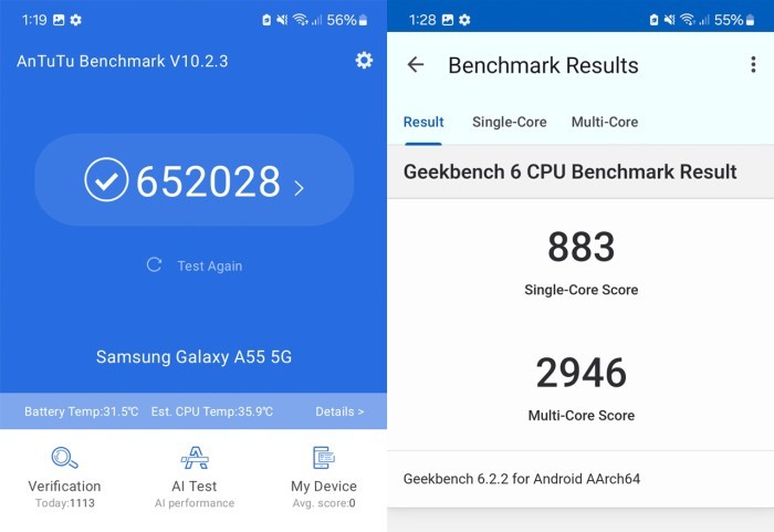 Samsung Galaxy A55 5G - Performance Benchmark