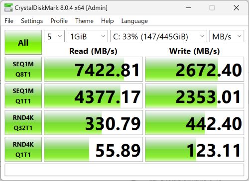 ASUS ROG Strix SCAR 17 G733PY Crystal Disk Mark