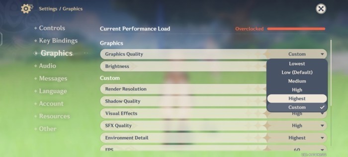 iQOO Z9 - Genshin Impact Settings