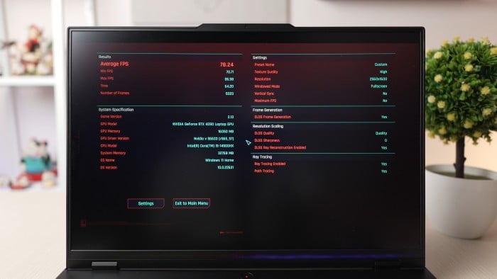 Lenovo Legion Pro 7 16IRX9H Cyberpunk Frame Generation