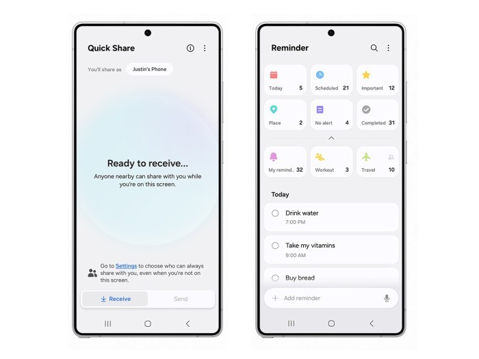 One UI 8 Diperkenalkan - Quick Share dan Reminder