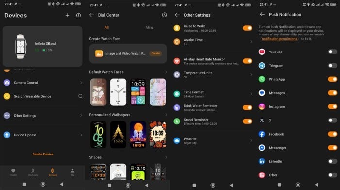Infinix XBand - Apps Utama