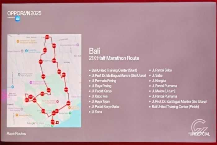 OPPO RUN 2025 Rute