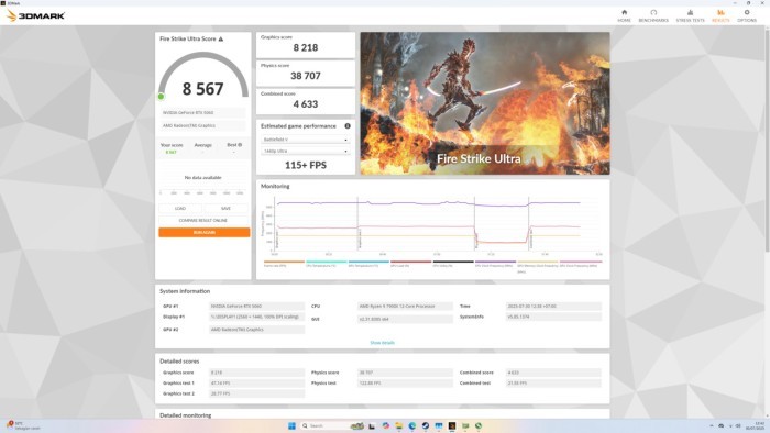 Handson Gigabyte RTX 5060 Eagle 3DM Fire Strike Ultra