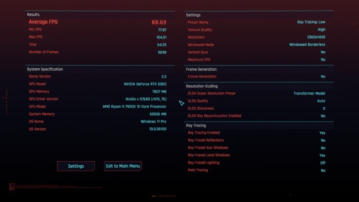 Handson Gigabyte RTX 5060 Eagle Cyberpunk 2077
