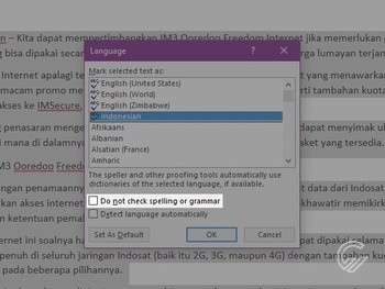 Menghilangkan Garis Merah Microsoft Word 1