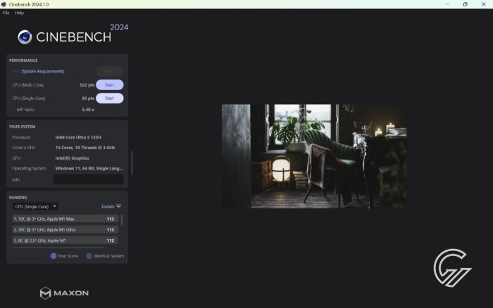 Review Acer Aspire Go 14 AI Cinebench 2024