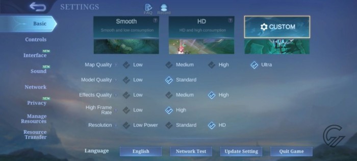 Review Samsung Galaxy A07 Pengaturan Grafis Mobile Legends