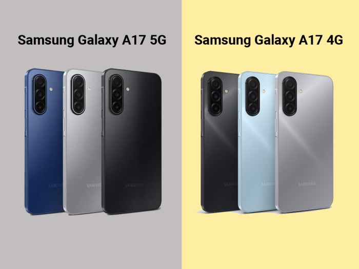 Samsung Galaxy A17 5G vs Galaxy A17 4G