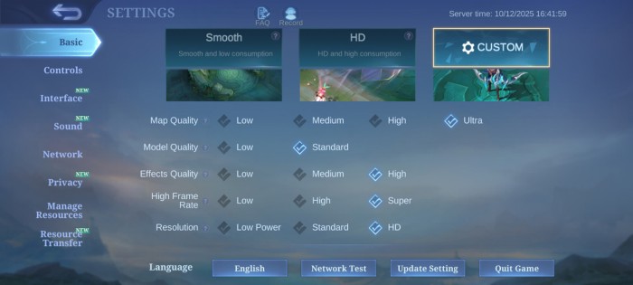 POCO-C85-MobileLegends-Settings
