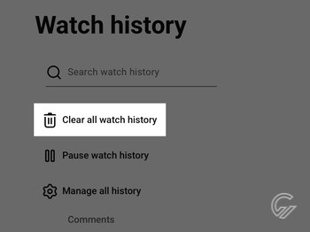 Cara Hapus History YouTube 12