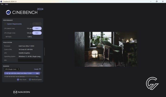 Review ASUS Vivobook S14 (S3047CA) Cinebench