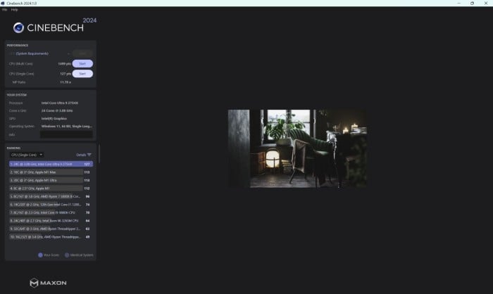 Review Acer Predator Helios Neo 16S AI Cinebench