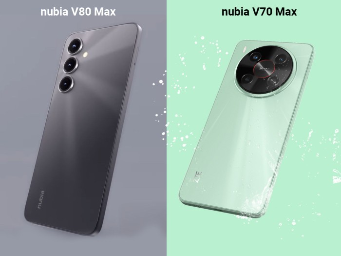 nubia V80 Max vs V70 Max