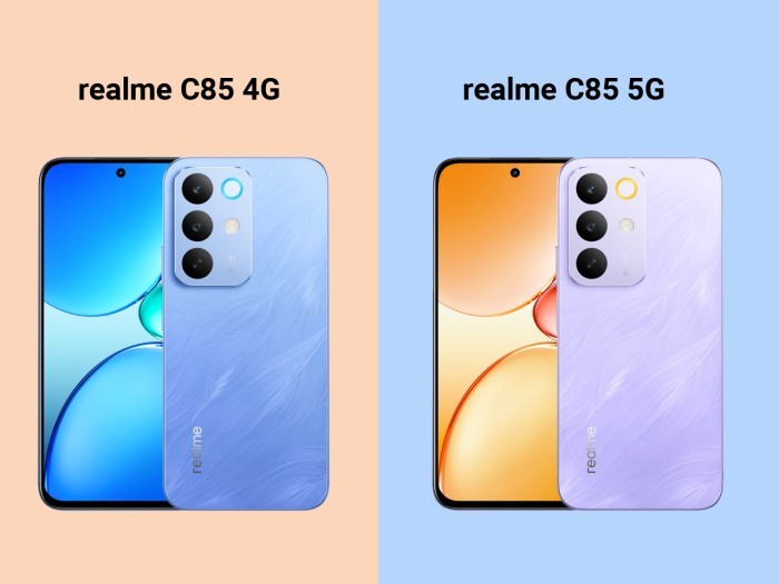 realme C85 4G vs realme C85 5G