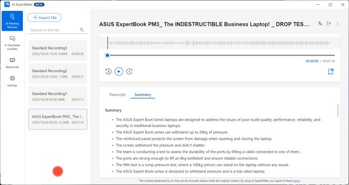 ASUS AI Meeting Minutes