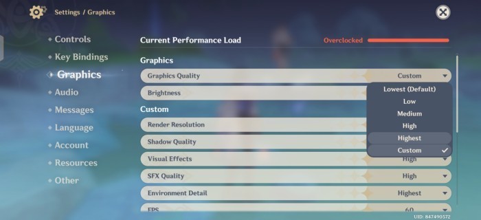 Infinix NOTE 60 - Genshin Impact Settings