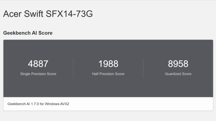 Review Pengujian Acer Swift X 14 AI SFX14-73G (2)