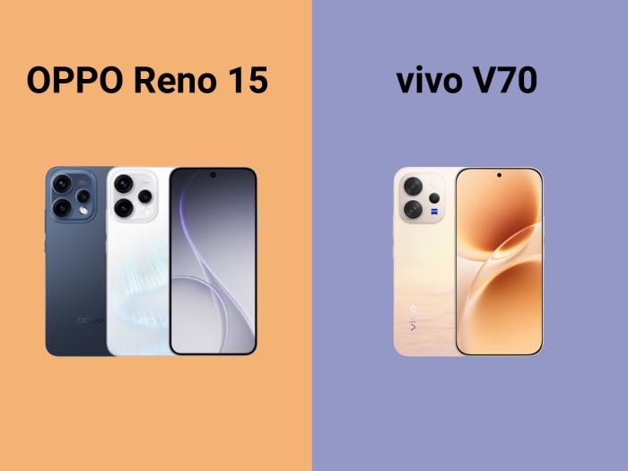OPPO Reno 15 vs vivo V70