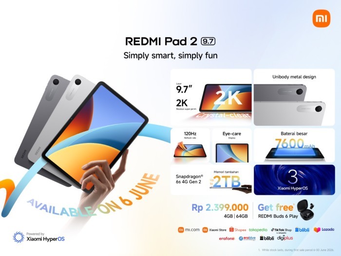REDMI Pad 2 9.7 Rilis - Promo