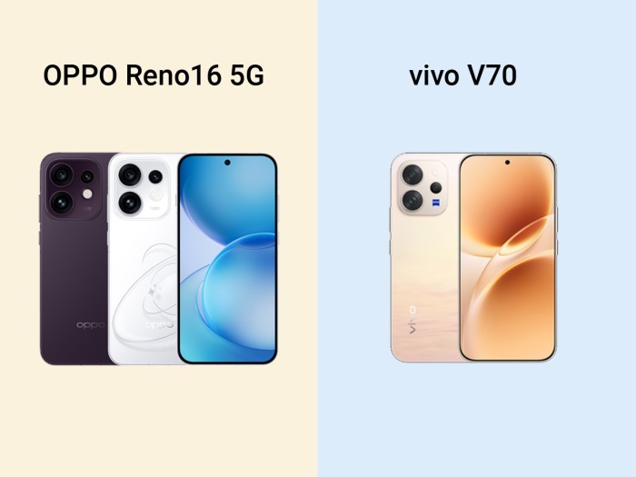 OPPO Reno16 5G vs vivo V70