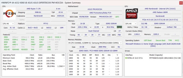 Review ASUS ExpertBook P1 PM1403CDA Benchmark (1)